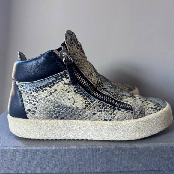 Giuseppe Zanotti Unisex Leather Snake Skin Print Sneakers - Rare Find! Size - Wo - Picture 2 of 10